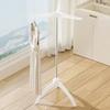 Folding Clothes Rack with 3 Hanging Rods High Stability Strong Load-bearing Simple Installation Collapsible Pants Coats Hanger