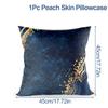 Marble Pattern Nordic Geometric Decorative Pillowcase Peach Velvet Microfiber Pillow Cushion Cover For Car Home Living Room