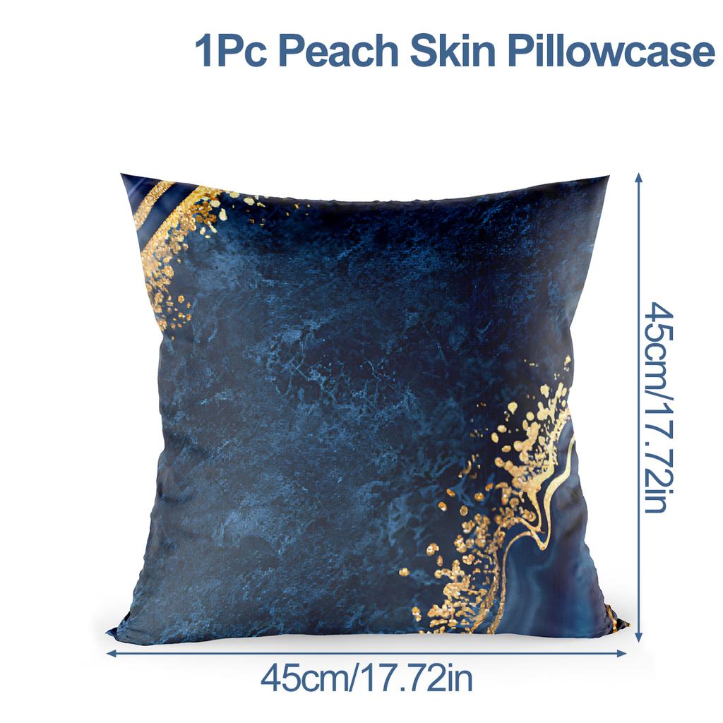 Marble Pattern Nordic Geometric Decorative Pillowcase Peach Velvet Microfiber Pillow Cushion Cover For Car Home Living Room