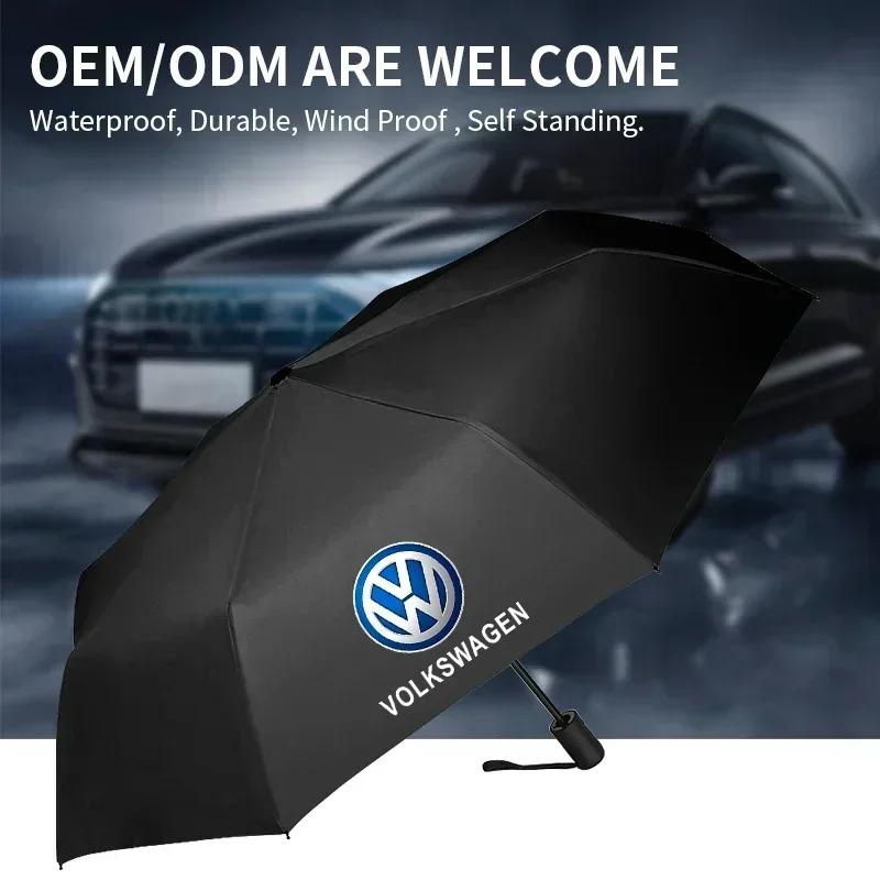 Car Portable Folding Automatic Umbrella Rain 3 Folding Umbrellas For Volkswagen GOLF Polo Tiguan VW CADDY PASSAT zq9