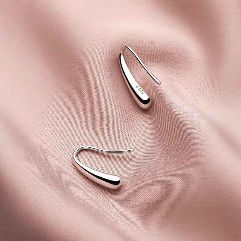 2022 Trend: Women's 925 Sterling Silver Teardrop Ear Hook Dangle Earrings, Simple Stud Design, Niche INS Style