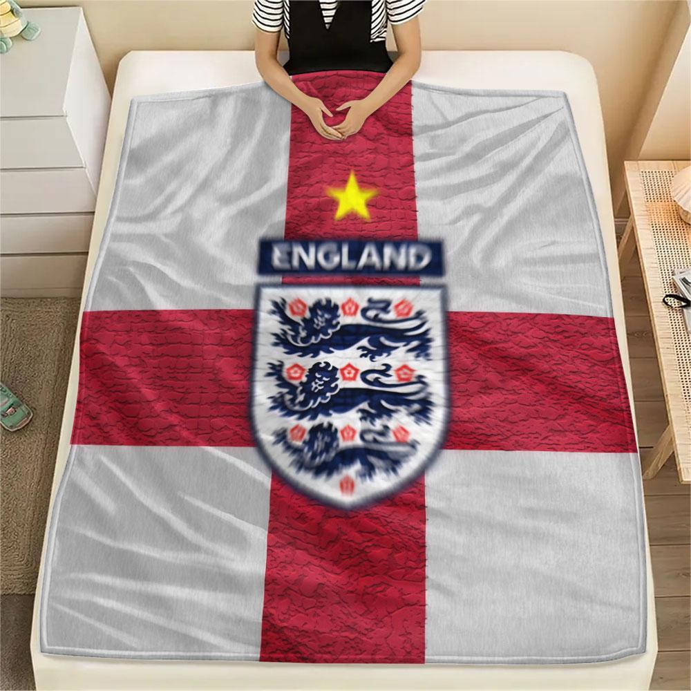England football Printed Flannel Blanket, soft throw for bedroom sofa, washable,soccer fan merchandise, great gift.