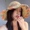 Летняя морская туристическая пляжная дышащая шляпа с большими полями, маленькая солнцезащитная крышка, цветная плетеная соломенная шляпа для женщин, козырек