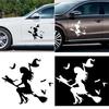 Witch On Flying Broom Car Auto Sticker Bumper Window Laptop Halloween DIY Decal