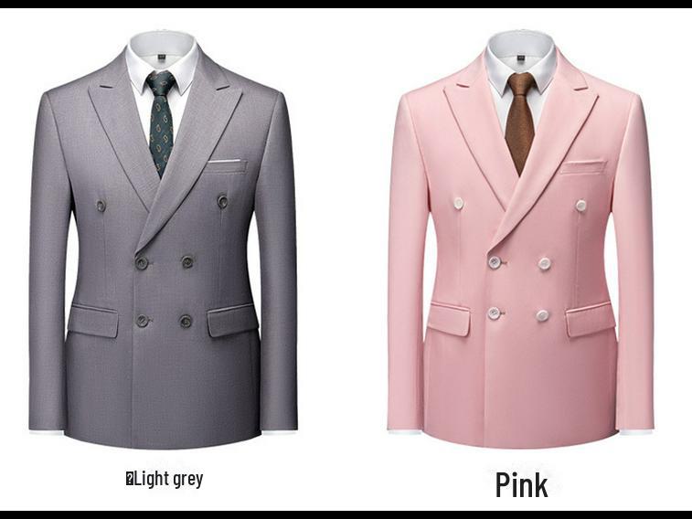 Мужской двубортный деловой костюм королевского синего цвета, состоящий из двух частей в британском стиле для официальных банкетов и вечерних мероприятий