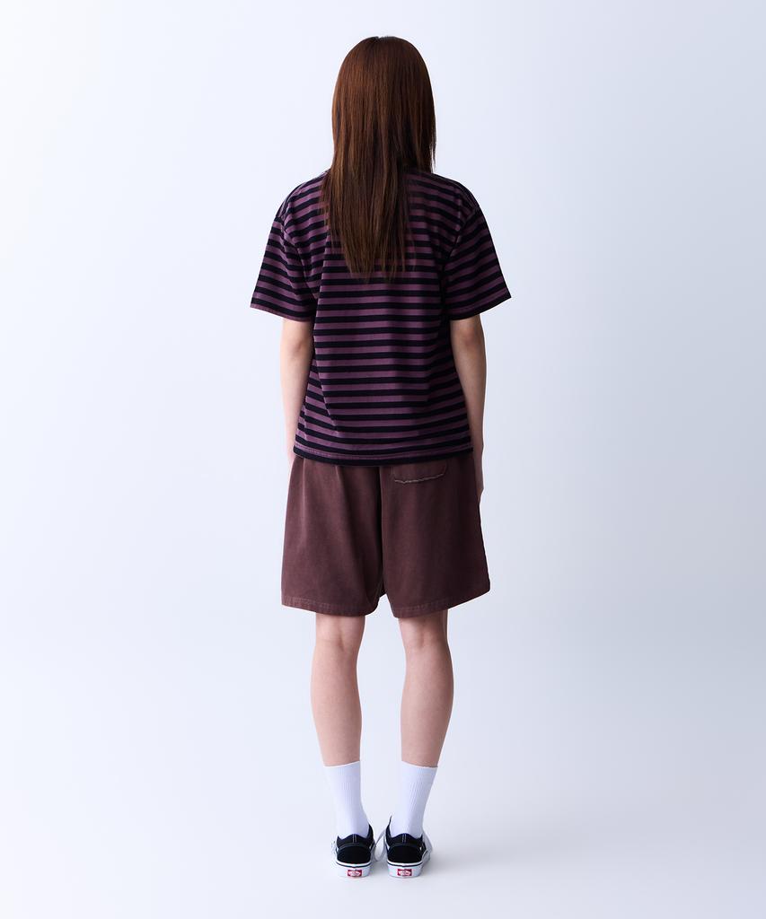 ADERNM Cut-Out Pocket Pigment Bermuda Sweat Shorts (Brown)