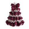 Handmade Crochet Christmas Tree DIY Xmas Tree Crochet Craft Starter Set with Bow And Faux Pearl for Beginners Knitting Holiday Decoration