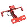 Karun License Plate Stay, License Plate Holder, Shaved Aluminum, Adjustable Angle, LED Light, Universal Motorcycle Accessories (Red)