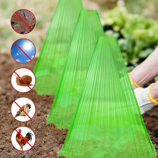 10 шт., чехол для растений, многоразовый светильник, полупрозрачный, прозрачный, противоморозный, тепличный колокольчик, растения, садовая одежда, товары для двора