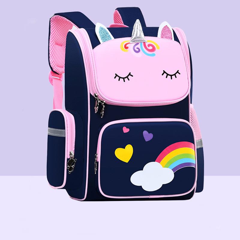 Student Backpack Children Cute Unicorn Pattern Backpack Shoulder Strap with Reflective Strip School Rucksack
