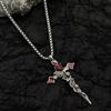 Stainless Steel Irregular Thorn Rose Love Cross Necklace Unique Sweater Chain High-End Fashion Accessory