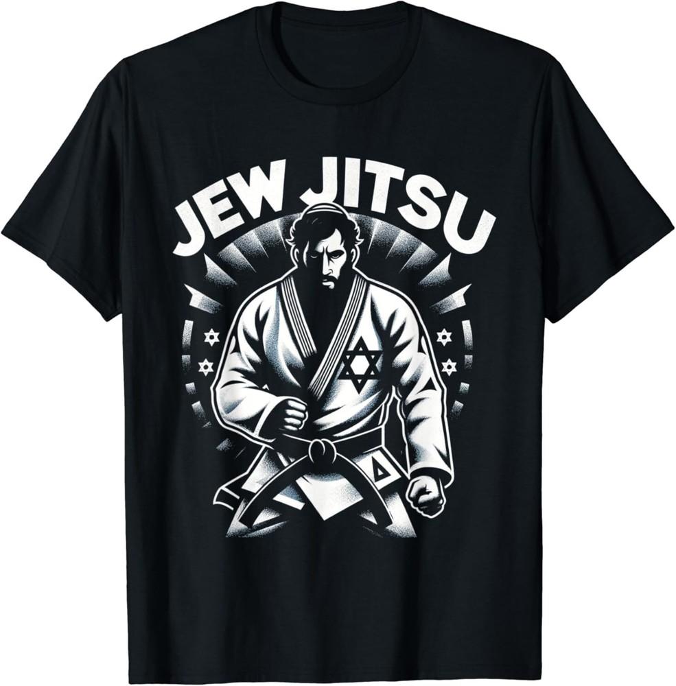 НОВЫЙ Jew Jitsu - Израильский Мужчина Боец Джиу-Джитсу - Смешная Еврейская Футболка S-5XL Унисекс Футболка