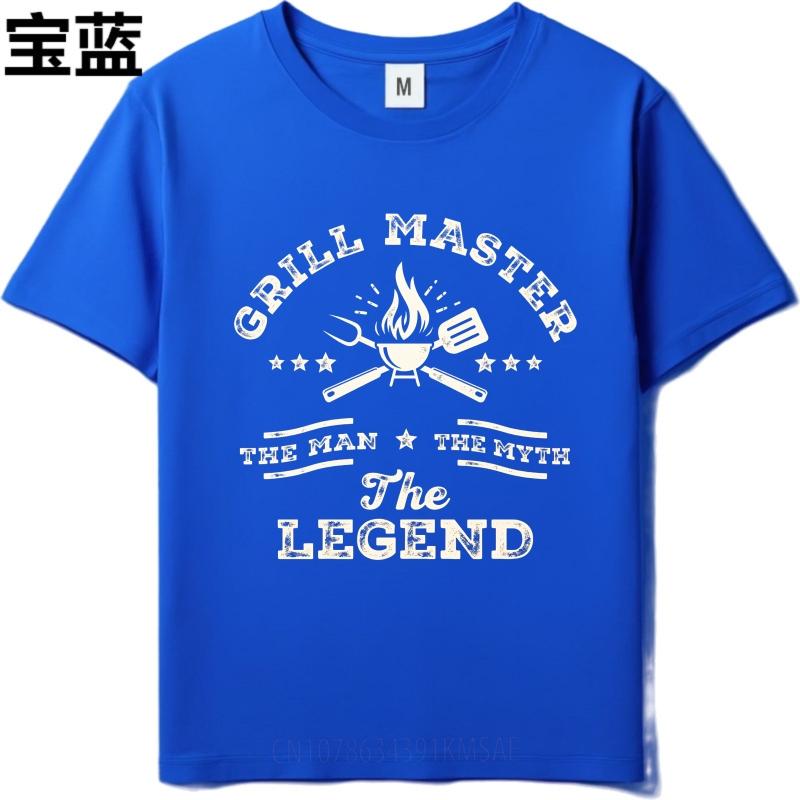 Graphic Summer For Men T Shirt Grill Master The Man The Myth The Legend Short Sleeve Travel Round Neck Tshirt Male Teeshirt