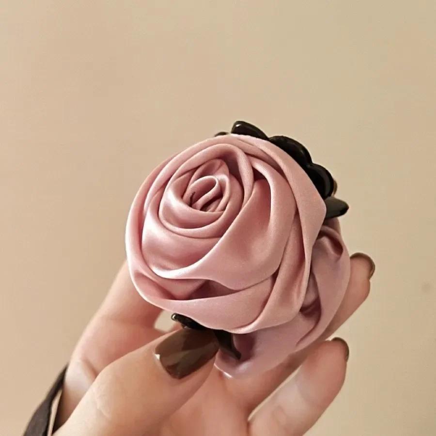 Заколка для волос в виде цветка розы для женщин и девочек, элегантная заколка для волос в виде акулы, маленькая заколка для волос в виде цветка, милая, милая модная заколка для волос
