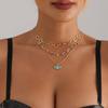 Украшенная красочным кулоном-каплей масла «Дьявольский глаз» цепочка для ключицы гавайская повседневная личность ретро стиль ожерелье