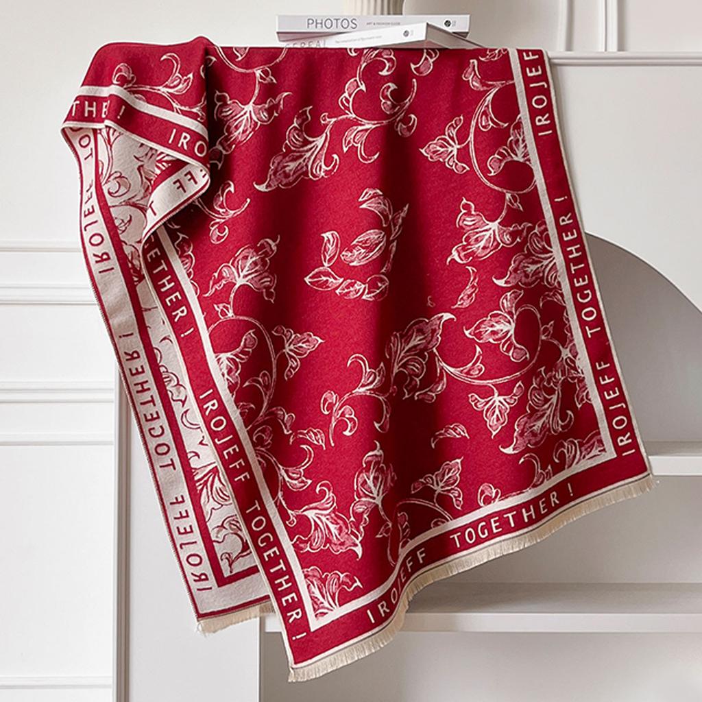 Women Pashmina Scarves Fringe Wrap Winter Warm Fashion Brands Designer Blanket Soft Shawls Imitation Cashmere Two-Sided Scarf