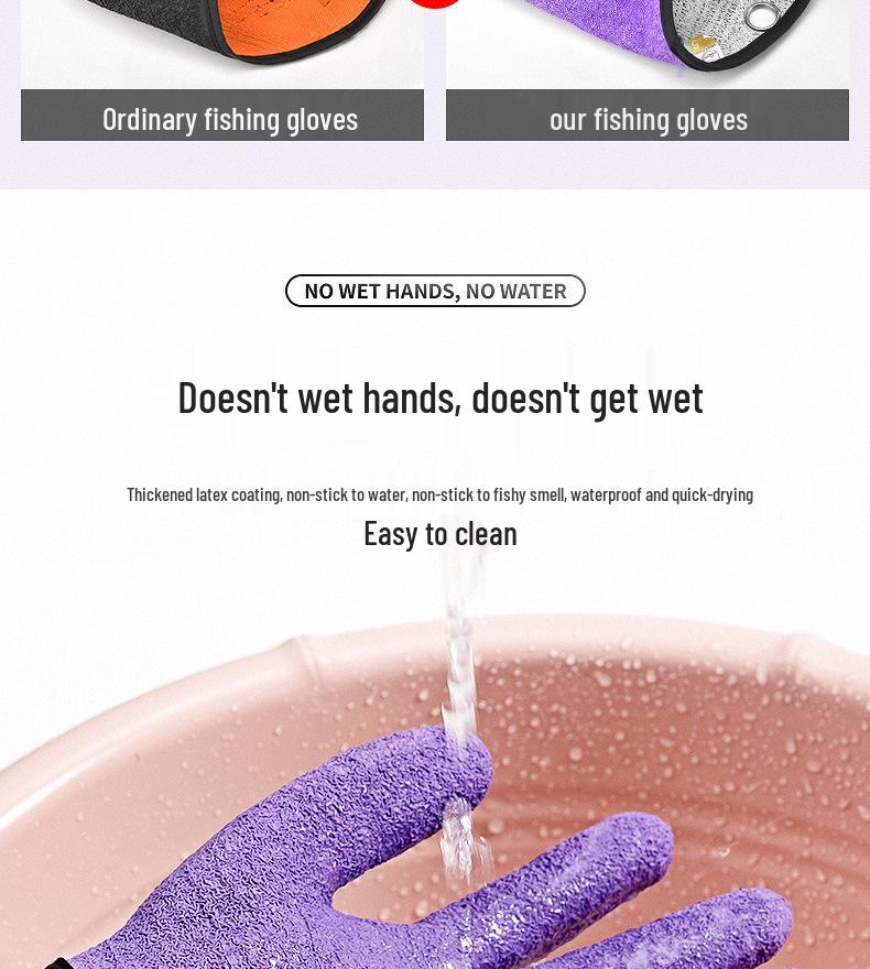 Утолщенные перчатки для ловли рыбы с защитой от проколов: Нескользящий, водонепроницаемый для морской и скальной рыбалки