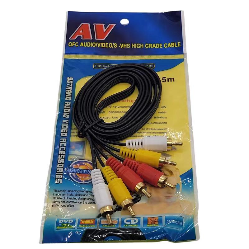 Аудиокабель 3,5 мм на двойной RCA: Подключает компьютерные колонки с выходами 2RCA