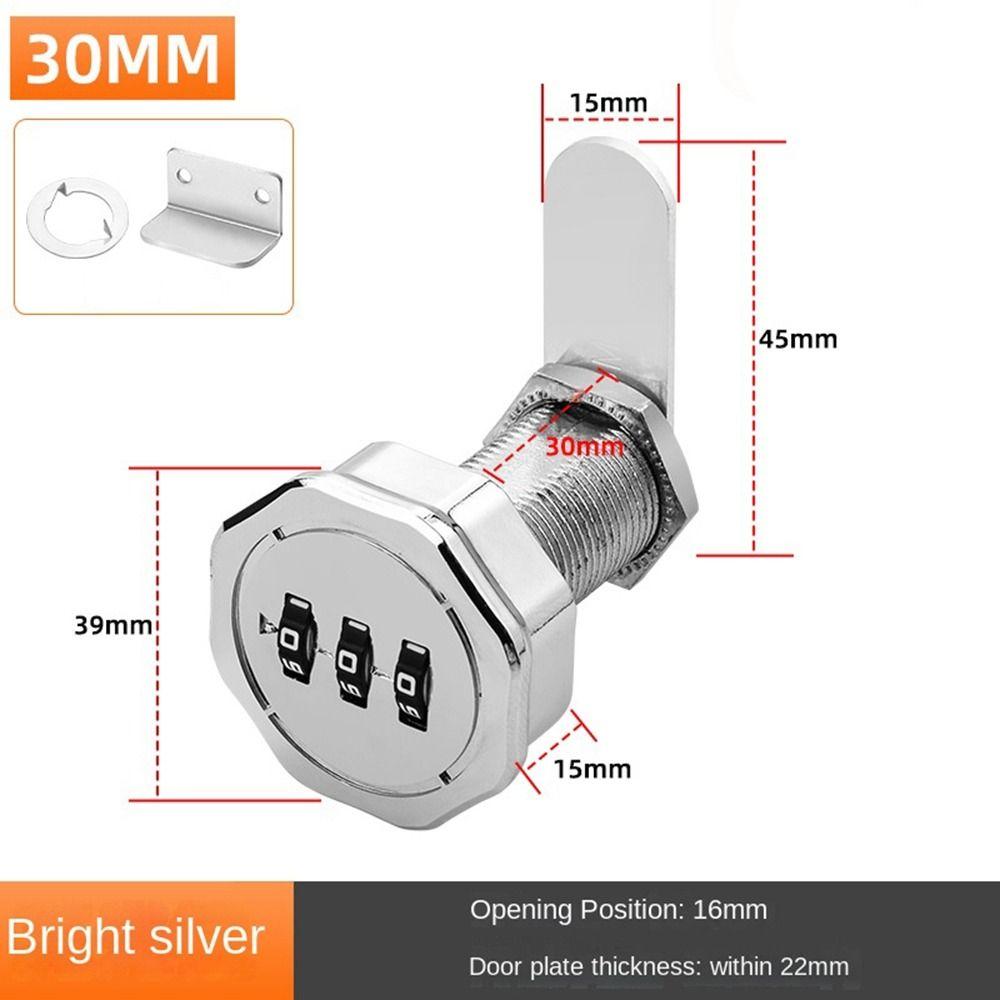 3-цифровой кодовый замок для шкафа, ящика, почтового ящика, шкафчика, мебели, противоугонный замок из цинкового сплава