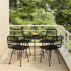 VidaXL 5-piece Garden Dining Set Black Wicker, Patio Set, Garden Bistro Set, Set of 3157844