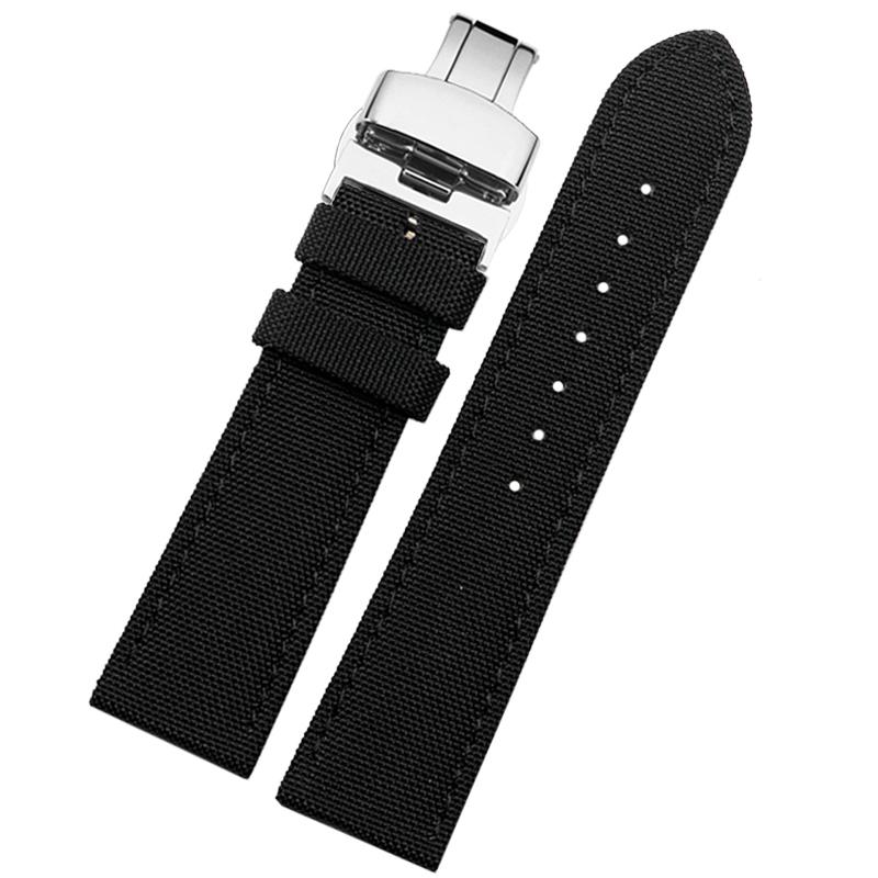 Для часов Omega Seiko Casio Tissot Ремешок 19мм 20мм 22мм 23мм 24мм Нейлон Кожаный Браслет на запястье Мужской Водонепроницаемый Холщовый Браслет Ремень