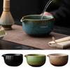 Керамическая чаша для матча с изменением цвета от обжига, большой емкости, подставка для кисточки для чая, гладкая, термостойкая, чашка для заваривания матча