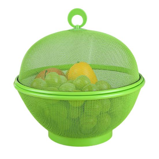Большая сетчатая корзина для фруктов с крышкой, защищенная от мух, легко моется