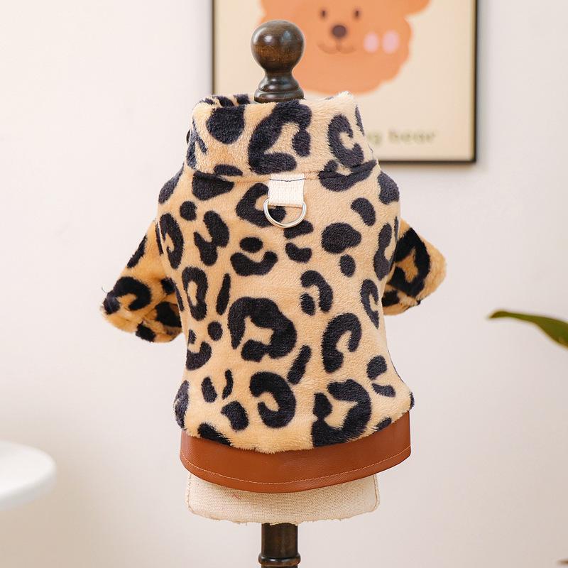 Autumn / Winter Cat Coat New Thickened Leopard Print Warm Jacket Dog Clothes Pet Outfit