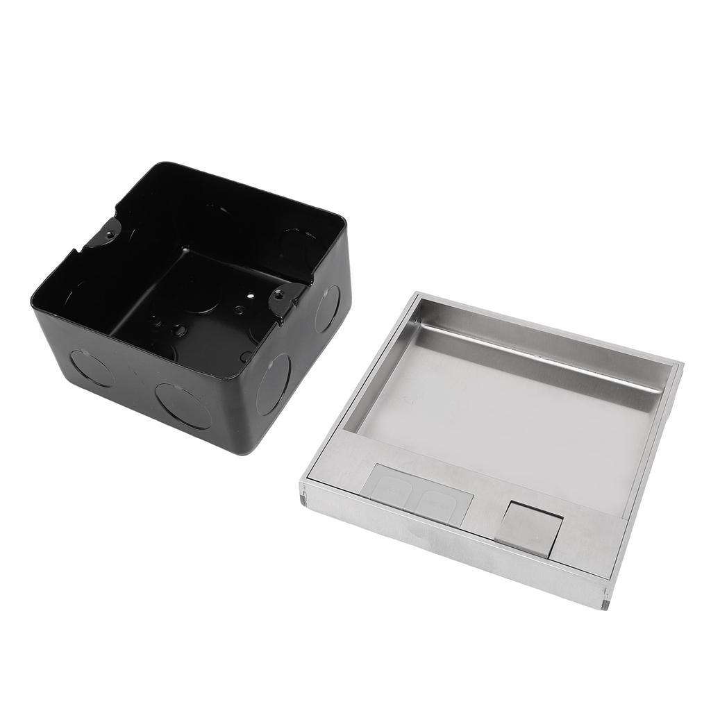 Recessed Floor Electrical Outlet Kit Flat Concealed Receptacle Outlet Water Proof Cover Box 1pc 3 Prong and 2pcs