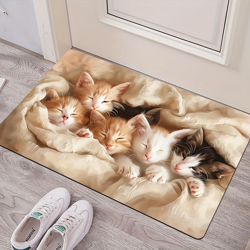 1 шт. анти-усталостный кухонный коврик с милым котом, водонепроницаемый, нескользящий, толстый, мягкий, прочный, удобный, стоячий коврик для кухни
