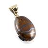 Натуральный камень Железный Тигровый Глаз Серебро 925 пробы Двухцветная подвеска 1,7" B1z06