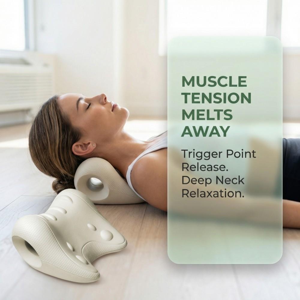 U-Shaped Contour Neck Shoulder Relaxer Acupressure Design Chiropractic Pillow Cervical Support
