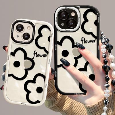 Подходит для чехла для мобильного телефона Apple 14promax iPhone 13 Силиконовый Противоударный 11/12 Простые Линии Цветочная Цепочка