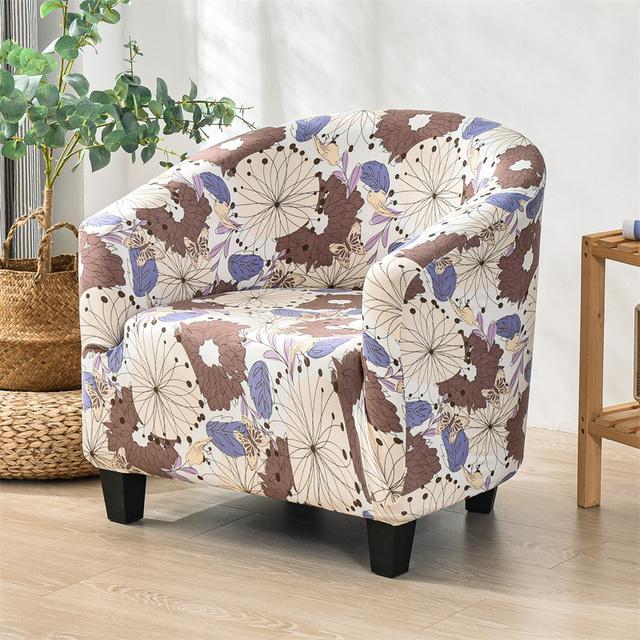 Чехол на кресло для ванны с цветочным рисунком, чехол для одноместного дивана из спандекса, Чехлы для дивана в богемном стиле, эластичные чехлы для отеля, гостиной