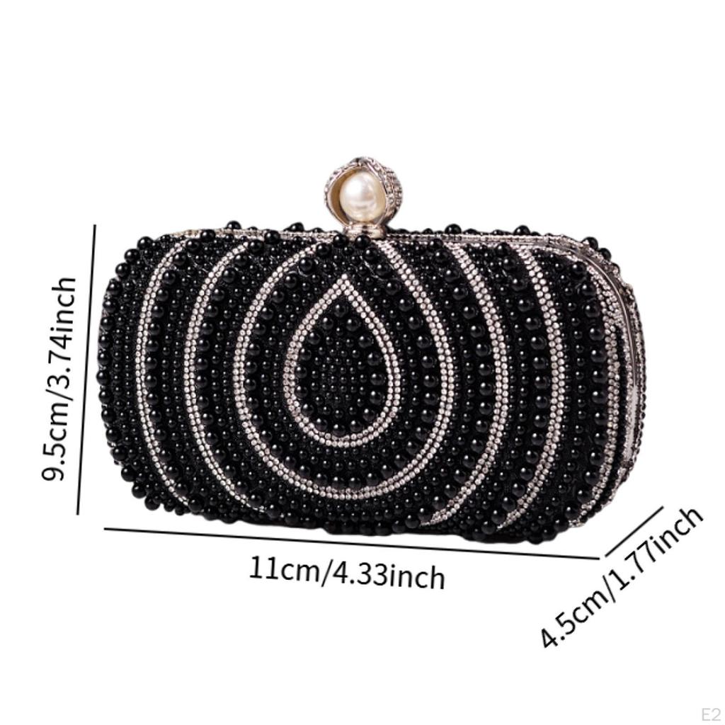 Clutch Purse Bride Handbag with Chain Formal Cocktail Party Prom Pearl Bag