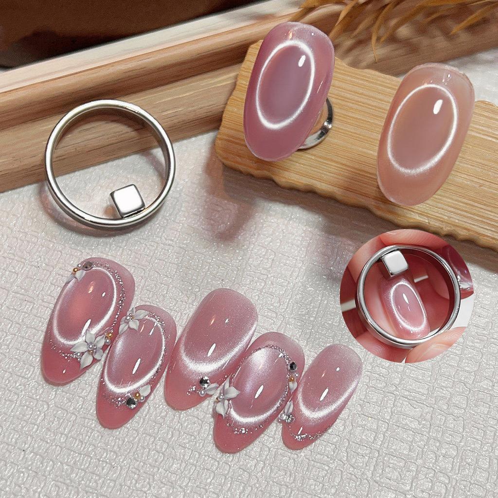 Quick Hollow Cat Eye Nail Magnet Tool Strong French Ring Magnetic Manicure Kit Beginner-Friendly DIY Nail Art Auxiliary Tool