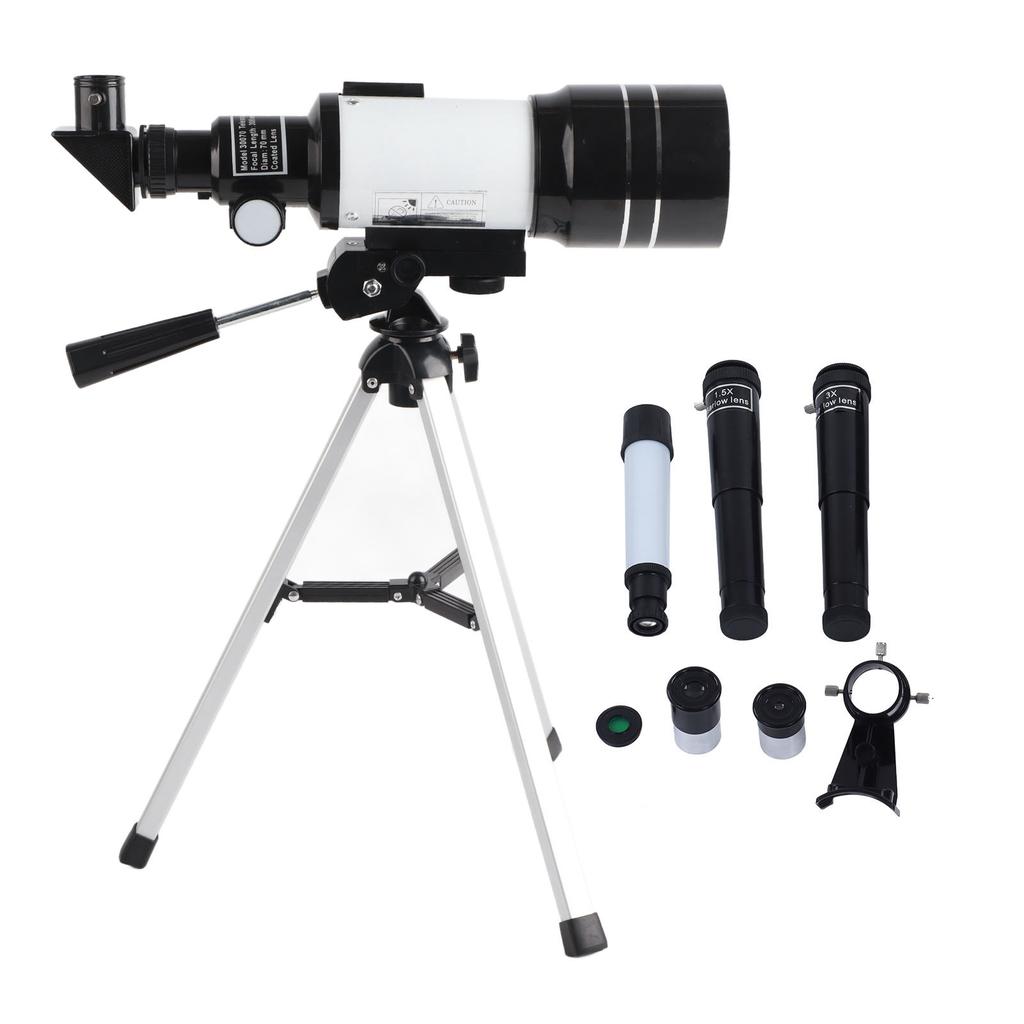 Kids Telescope Professional 150x Tripod 2 Magnifying Eyepieces 3x Barlow Lens Portable Refractor