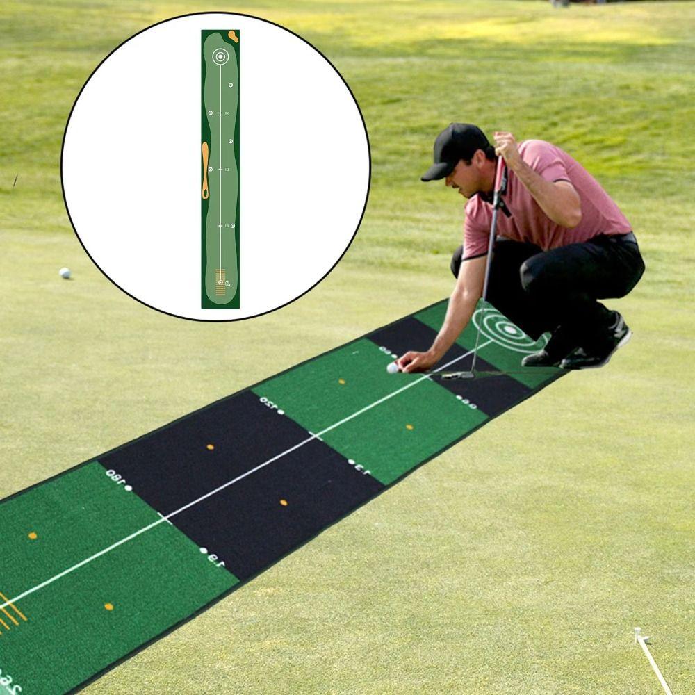 Foldable Golf Putting Practice Mat Anti-Slip Golf Putting Green Blanket Golf Hitting Mat Adults