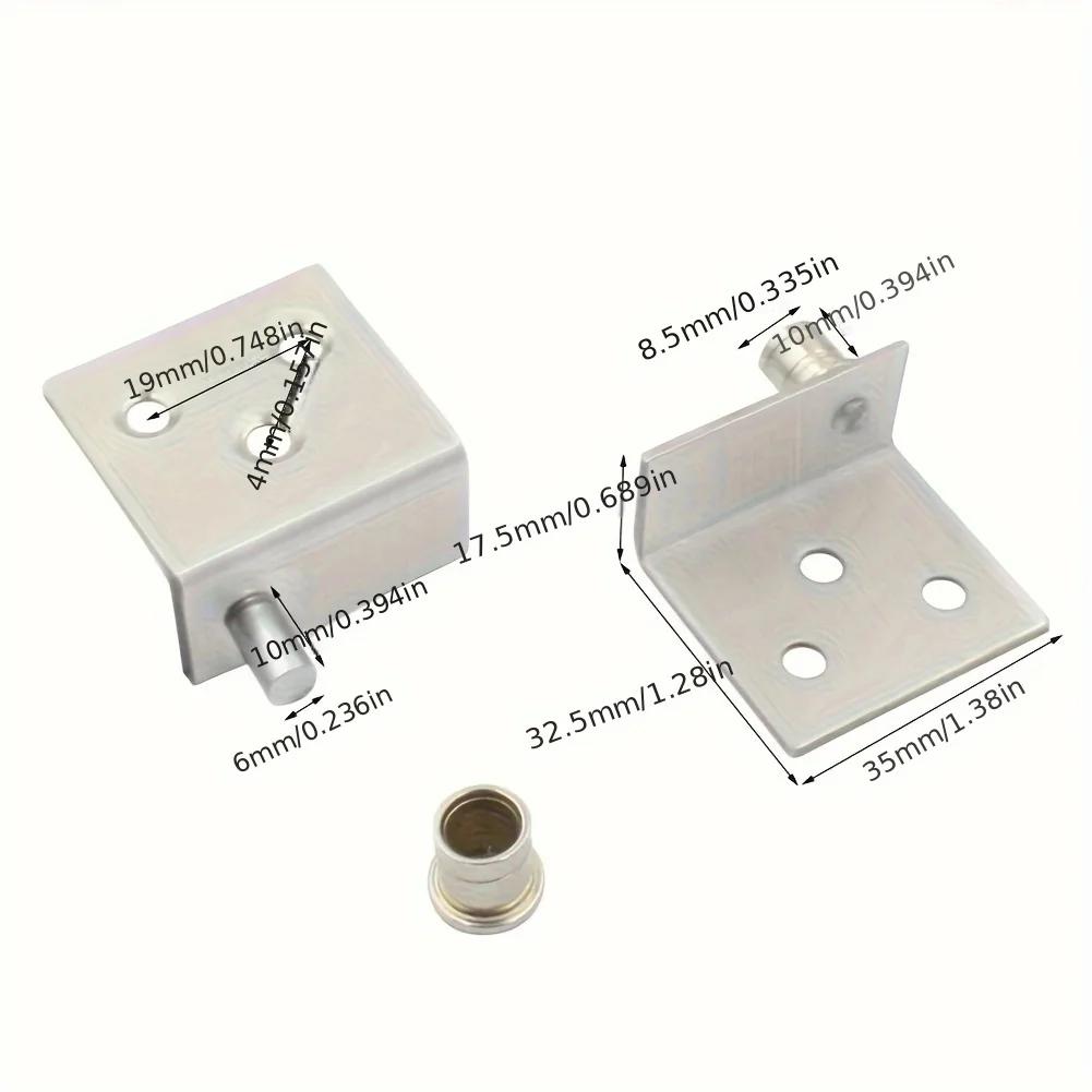 2 комплекта, Невидимые петли из нержавеющей стали, Верхние и нижние шарнирные оси, L-образный скрытый угловой элемент