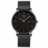 BEN NEVIS Men's Watch, Simple, Stylish, Slim, Casual Design, Date Display, Waterproof, Analog Quartz Movement, Mesh Band, Black