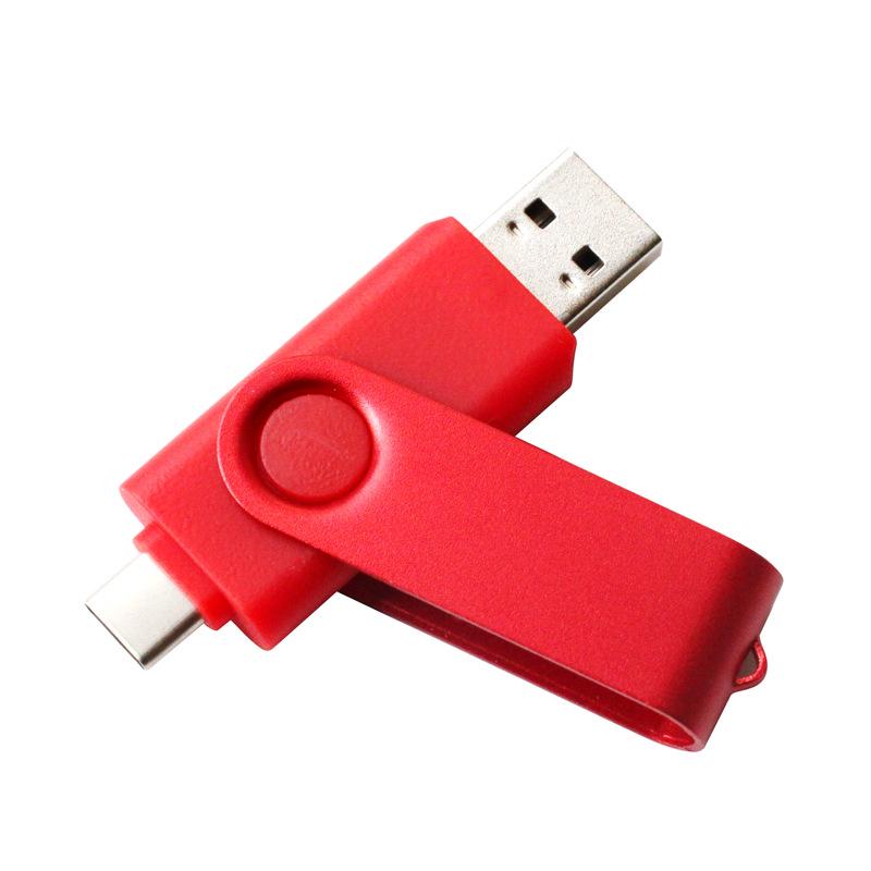 Металлическая USB-флешка с двумя разъемами, на заказ - большой емкости с печатью логотипа, совместима с компьютерами и мобильными телефонами