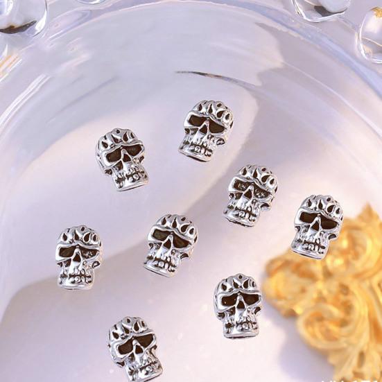 10 шт. Хэллоуин Череп Крест 3D Металлические Подвески для Нейл-арта Готический Панк Стиль Украшения Для Ногтей Аксессуары Для Маникюра DIY