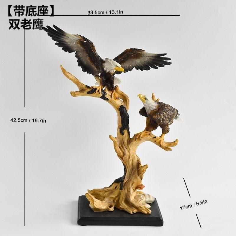 Resin Eagle Sculpture With American Flag Motif Decorative Figurine Living Room Office Independence Day Display