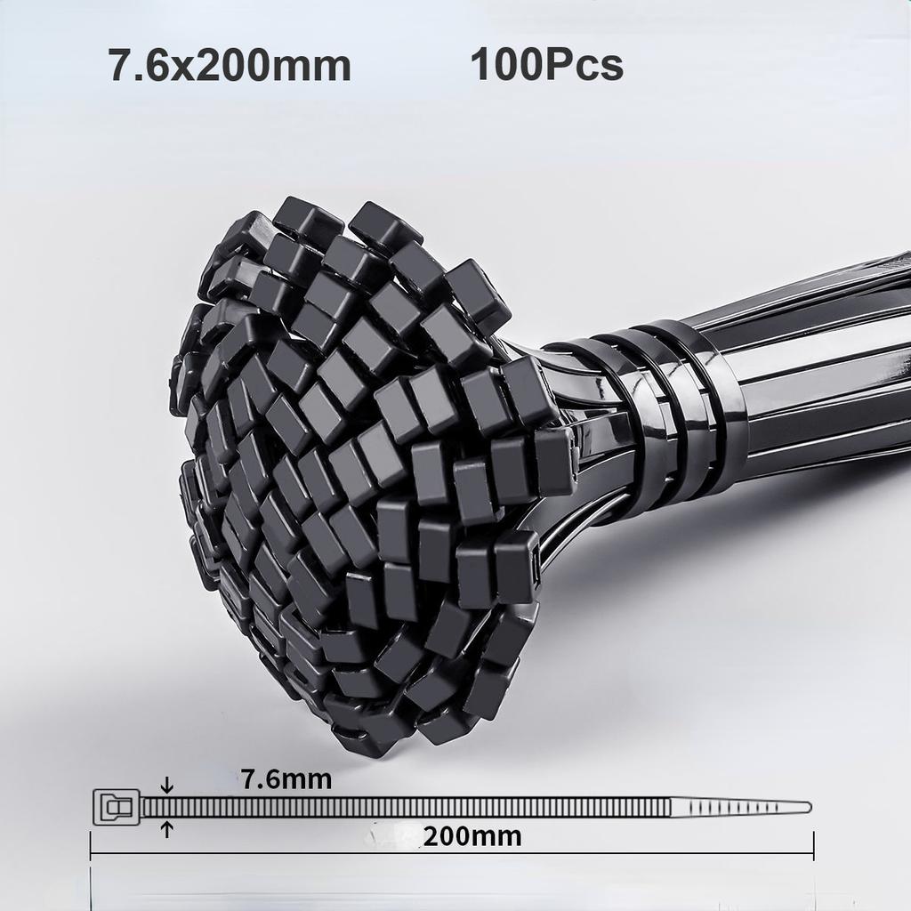 100Pcs Heavy Duty Self-locking Plastic Nylon Tie Wrap, Strong and Reliable Cable Ties