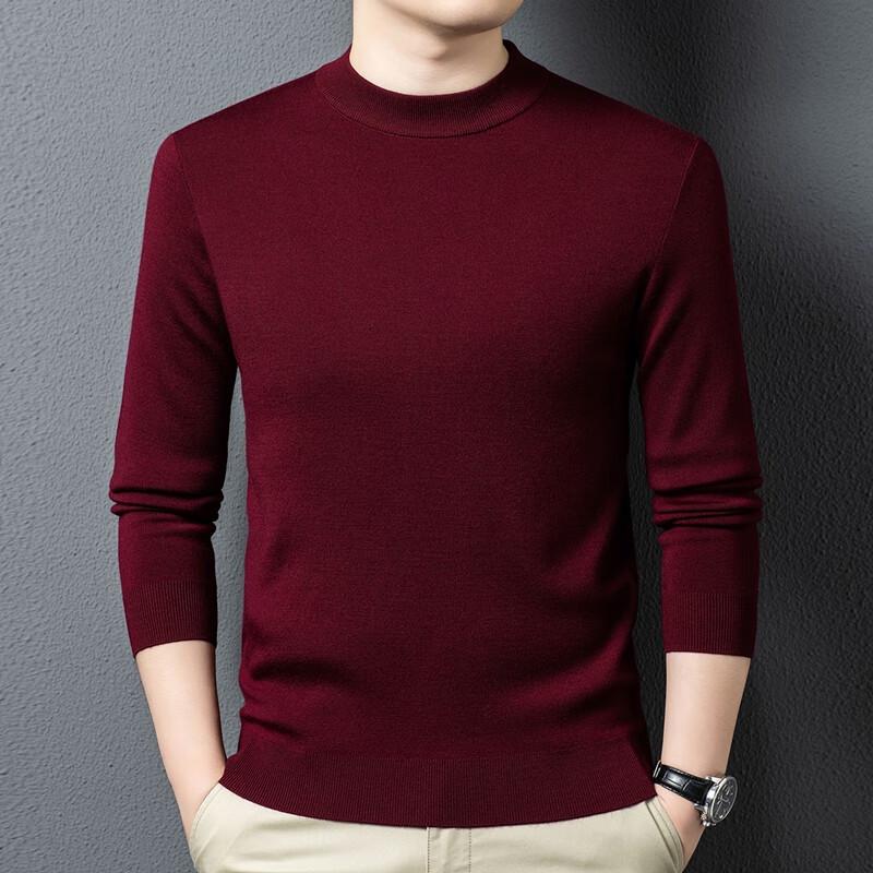 Yiliteng Men's 100% Wool Round Neck Sweater