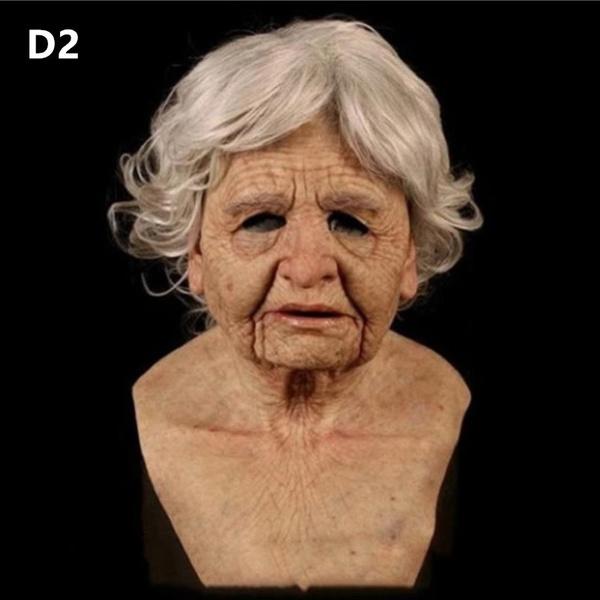 New Old Man Masks Halloween Cosplay Props Scary Horror Facepiece Unisex AdultJ