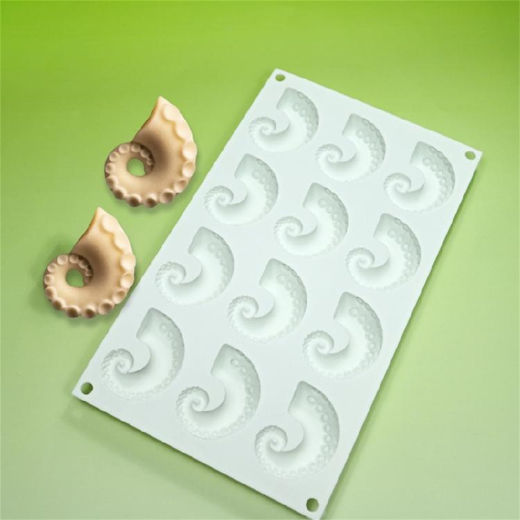 12-Cavity Squid Feet Silicone Mold Mousse Cake Baking Tools Easy to Clean