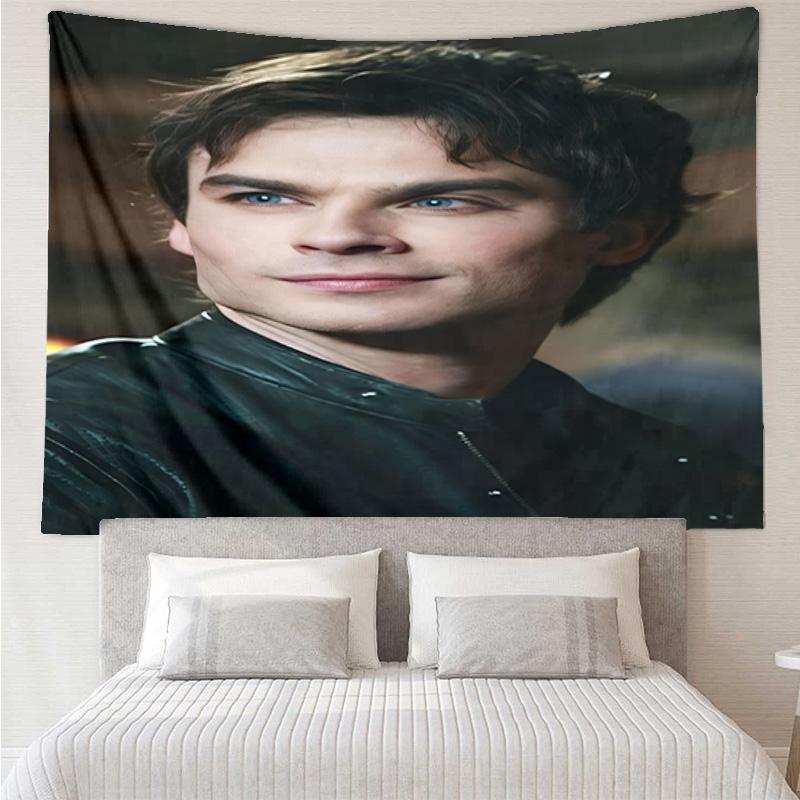 Two Men In Suits Damon Tapestry, Unique Design Tapestry, Wall Decor for Bedroom,Livingroom, Playroom,Heartwarming Fan Holiday Gifts