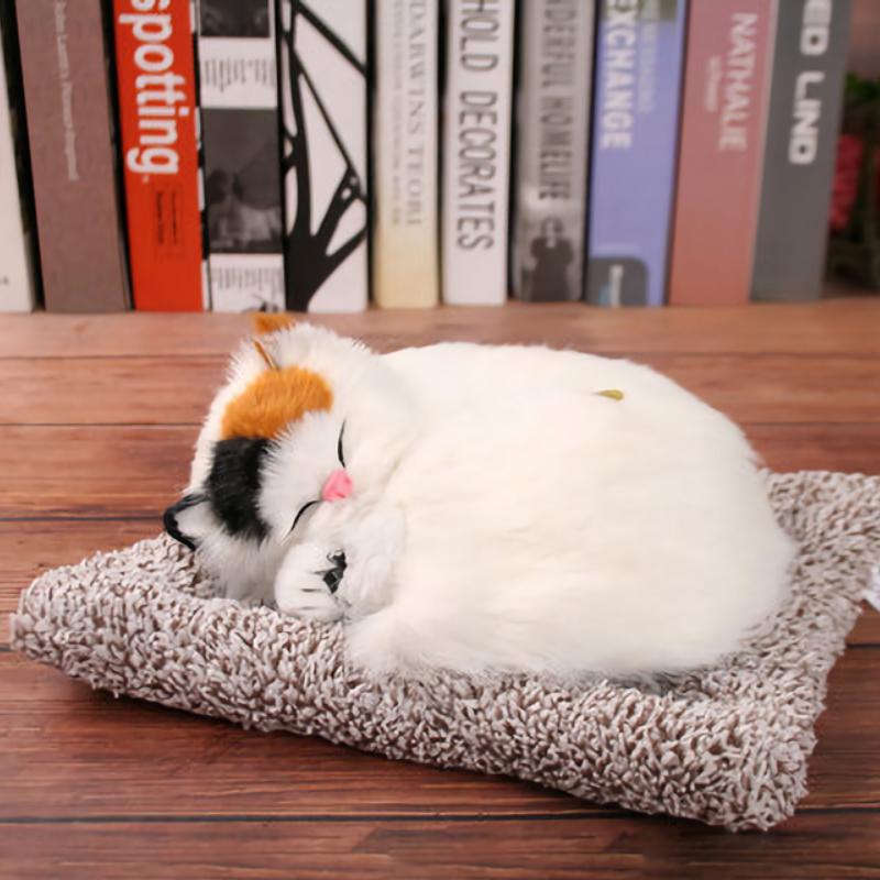 Sleeping Animals Bamboo Charcoal Lifelike Cat Dolls Plush Toys Simulation Creative Home Office Car Decoration Kitten Ornaments