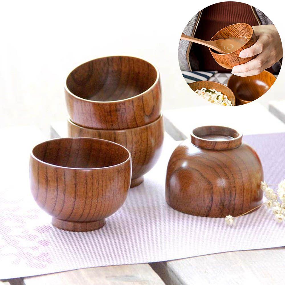 Household Tools Fruit Handmade Children Rice Bowls Natural Wood Wooden Bowl Japanese Style
